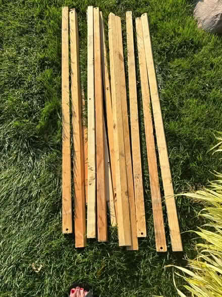 Photo of free 12 Wooden stakes/boards 2”x2” (Watkins Lake Rd and Dixie Hwy) #1