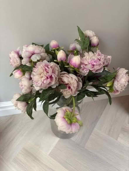 Photo of free Artificial peonies and large vase (Roehampton SW15) #2