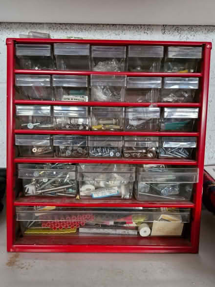 Photo of free Set of drawers full of screws, nails, rawlplugs (Skipton BD23) #1