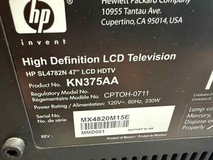 Photo of free HP High Definition LCD TV (Harmony Manor Dr) #4