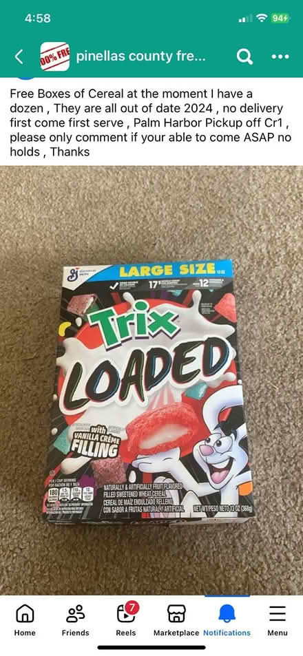 Photo of free Cereal (Palm Harbor) #1
