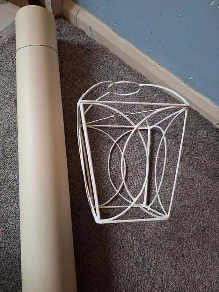 Photo of free Lampshade, metal, cream colour and lampshade parchment. (Canford Heath BH17) #1