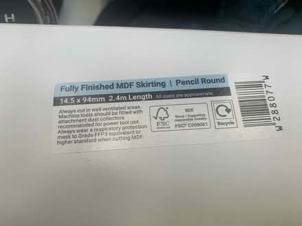 Photo of free MDF skirting board 81cm long (Hulme M16) #1