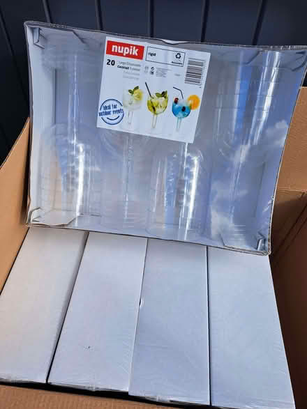 Photo of free 100 Large Plastic Gin/Cocktail Glasses (Beeley DE4) #1