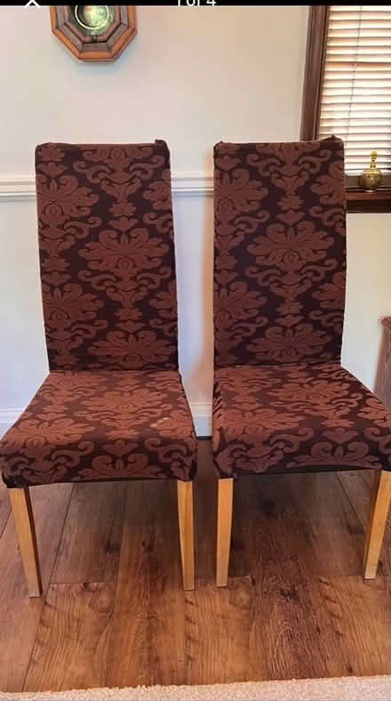 Photo of free Two dining room chairs and four covers (Cefn Mawr LL14) #4