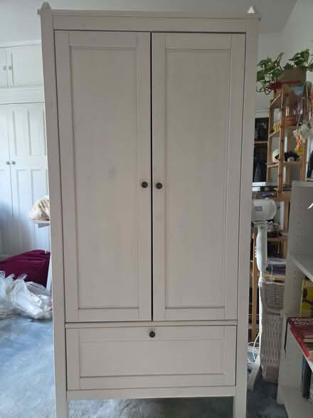 Photo of free White small wardrobe with drawer (can be two) (Chapel End E17) #1