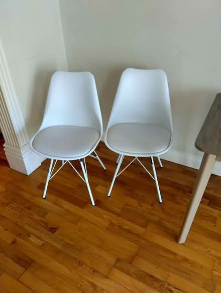 Photo of free 2 white dinning chairs (Citywest. Dublin 24) #1