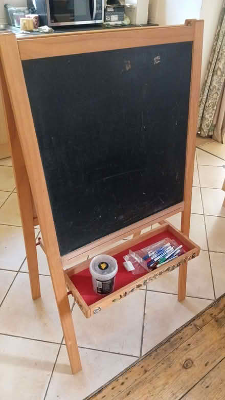 Photo of free Kids easel with blackboard and whiteboard and roll of paper (Headington OX3) #2