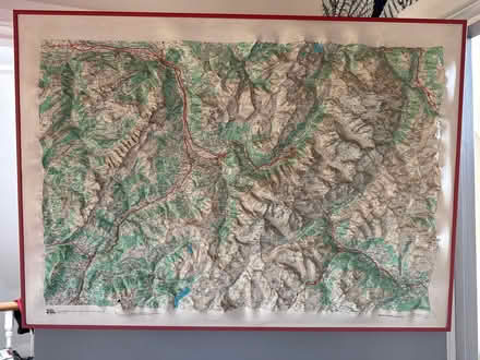 Photo of free 3D relief map of the Alps framed (W13) #1