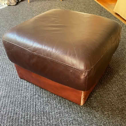 Photo of free Small brown pouffe stool (Oakworth) #1