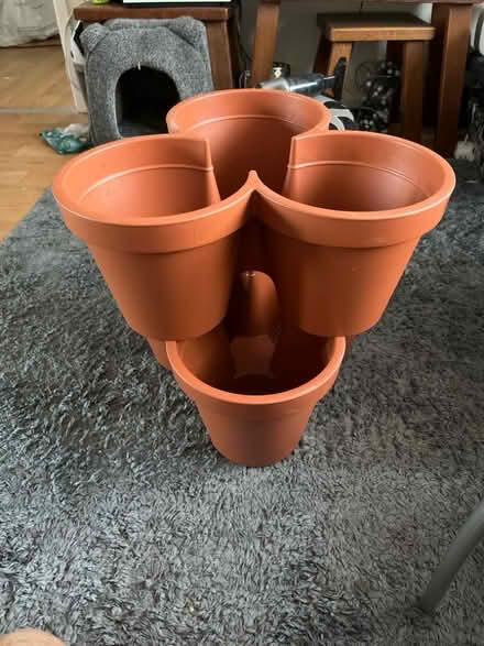 Photo of free Unused stackable plant pots (plus more plastic plant pots) (Hanover BN2) #1