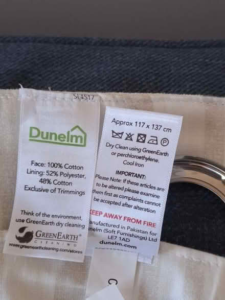 Photo of free 2 pairs Dunelm curtains - 117 x 137 cm (Coburgh Corner TQ13) #3