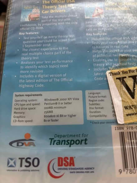 Photo of free Official DSA Theory Test Kit -CD/DVD - unopened (Lemsford AL8) #3