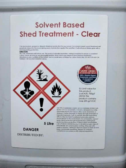 Photo of free Shed treatment wood preservative., (Allerton L18) #2