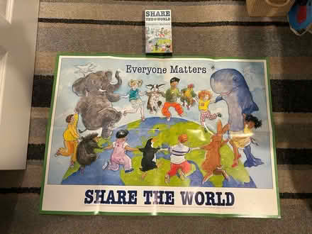 Photo of free Share the world vhs tape & poster (Jennetts park RG12) #1