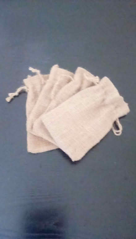 Photo of free Four tie jute bags approx 16cms x 11cms (Lower Earley RG6) #1