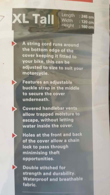 Photo of free Large motorcycle cover (Royal Leamington Spa CV32) #2
