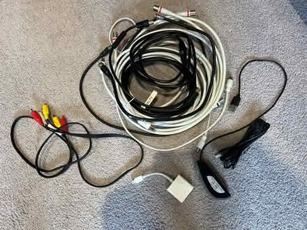 Photo of free Assorted cables - coax, phono etc + USB hub (Cutteslowe OX2) #1