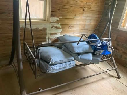 Photo of free covered metal porch swing (Kyle past Hays High Schools) #2
