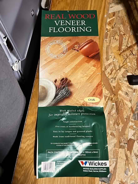 Photo of free 10 sq metres real wood veneered flooring , tongue groove (Spondon DE21) #2
