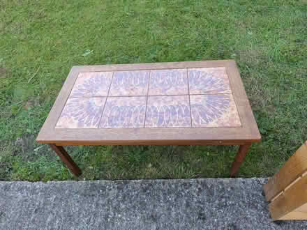 Photo of free Tiled 1970s scandi table. Solid (Church RG2) #1