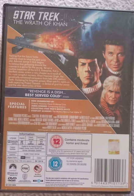 Photo of free STAR TREK - THE WRATH OF KHAN - DVD The feature film (Erith DA8) #2