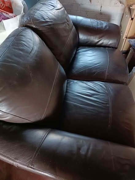 Photo of free 3 2 seater leather settee in good order. Must collect (Blyth NE24) #1