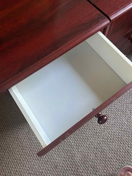 Photo of free Two dark wood (bedside) cabinets (Colinton Mains EH13) #3