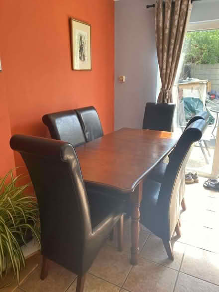 Photo of free Dining Table with leather chairs (Longford Town) #1