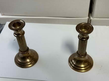 Photo of free Pair of Brass Candle Stick holders (Ashburn Farm) #1