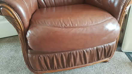 Photo of free Brown Leather Sofa and Chair (Bridgend CF31) #4