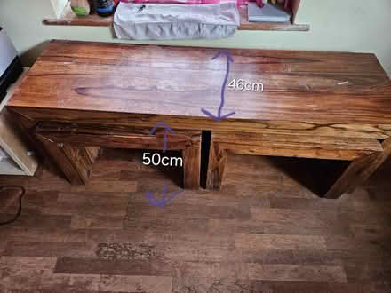 Photo of free Large Rustic Wooden Nest of Tables (Frodsham WA6) #4
