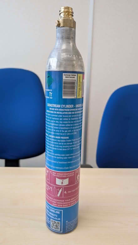 Photo of free Unused sodastream cylinder (New Marston OX3) #2