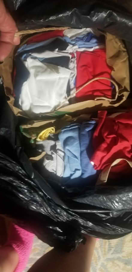 Photo of free 2 bags of cut t-shirt fabric (Fordham Rd Bronx.) #1