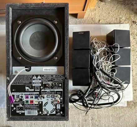 Photo of free Pioneer Surround sound speaker system with subwoofer (East Bergholt CO7) #1