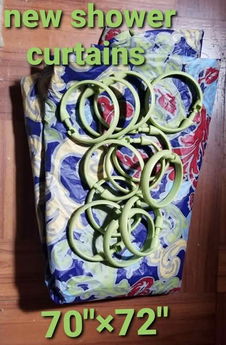 Photo of free 2 new shower curtains with rings (Fordham Rd Bronx.) #2