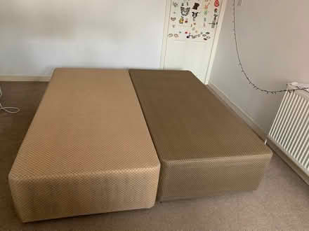 Photo of free Two single divan beds with wheels (Market Harborough LE16) #1