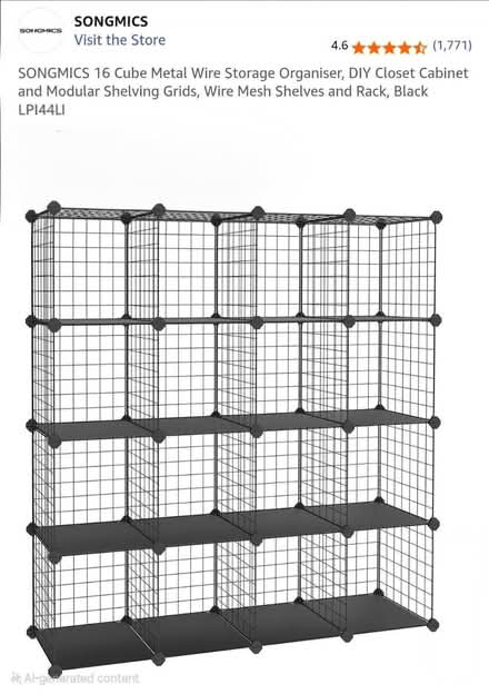 Photo of free SONGMICS 16 Cube Metal Wire Storage (Petts Wood, BR5) #2