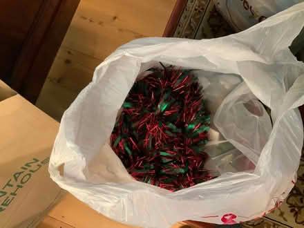 Photo of free Large bag of tinsel tinsel and Christmas decorations (Pleshey CM3) #1