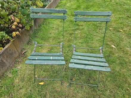 Photo of free 2 very old garden chairs, in need of repair (Arddleen SY22) #1