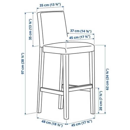 Photo of Ikea Bergmund bar stool cover (Emscote CV34) #1
