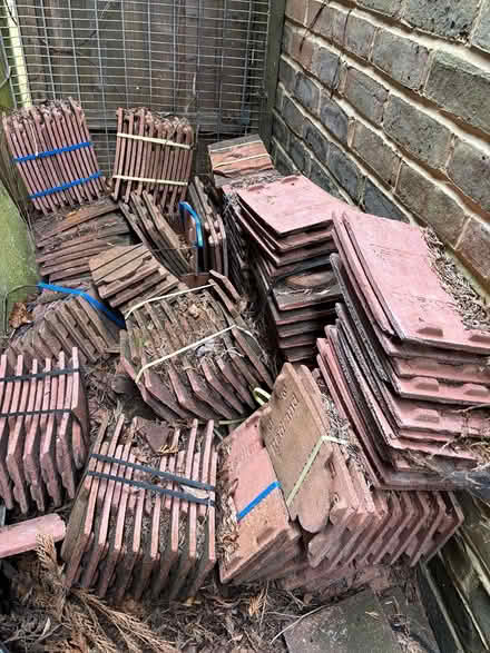 Photo of free External red wall hung tiles (Cobham, KT11) #1