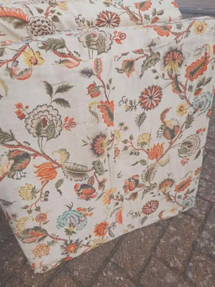 Photo of free 3 woven cotton covered sofa cushions approx 2 feet squared (Putnoe MK41) #2