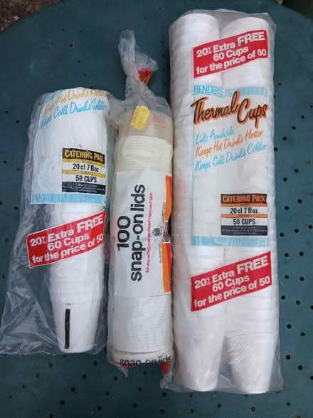 Photo of free Old Polystyrene Cups And Lids (CT11) #1