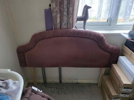 Photo of free double size pink velvet headboard, smoke-free pet free home. (Mile Oak BN41) #1