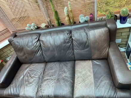 Photo of free Leather sofa (Langford SG18) #1