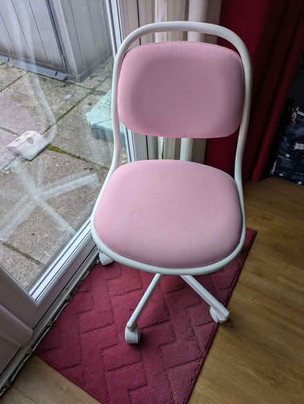 Photo of free Ikea Childs Pink White Office Chair (Epsom KT18) #2