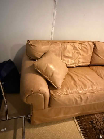 Photo of free Leather couch good condition (North Framingham) #4