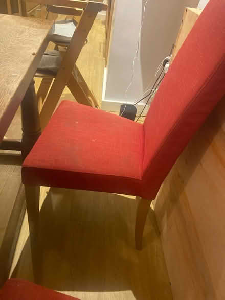 Photo of free 4 red dining chairs (Stratford, E15) #2