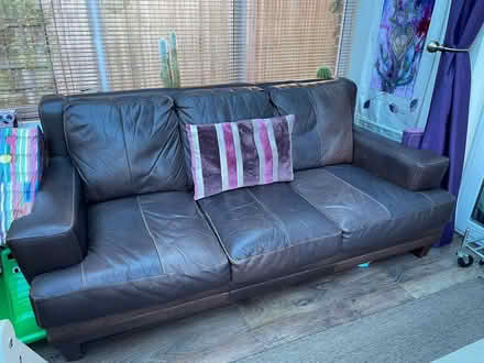 Photo of free Leather sofa (Langford SG18) #2
